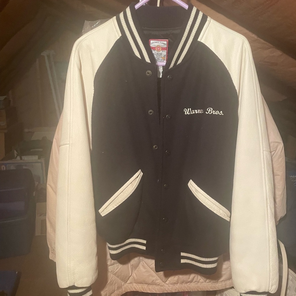 Warner Bros. Black and White Leather Jacket